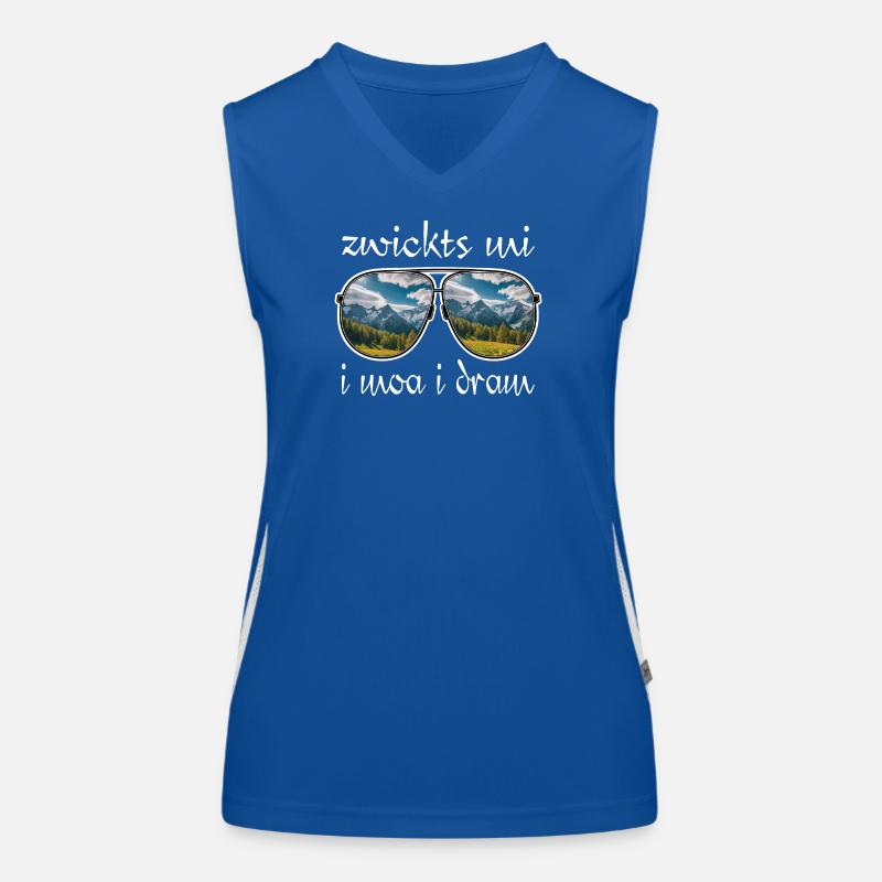 zwickts mi i moa i dram, dialecte, randonnée, montagnes Débardeur respirant contrasté Femme