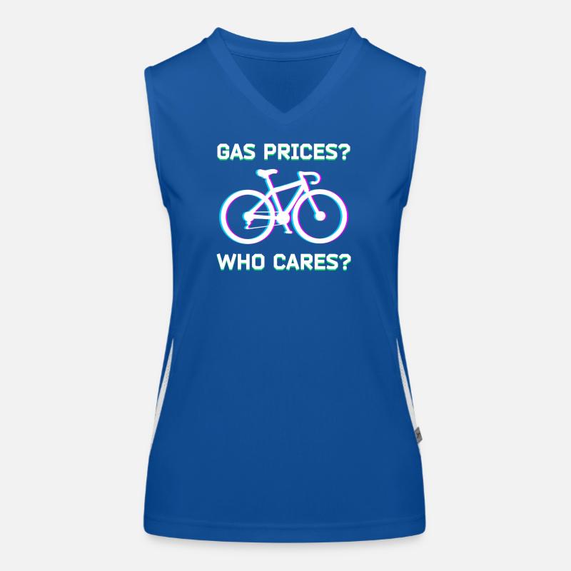 Bicycle Statement Energy Storage Refueling Gasoline Women's Functional Contrast Tank Top