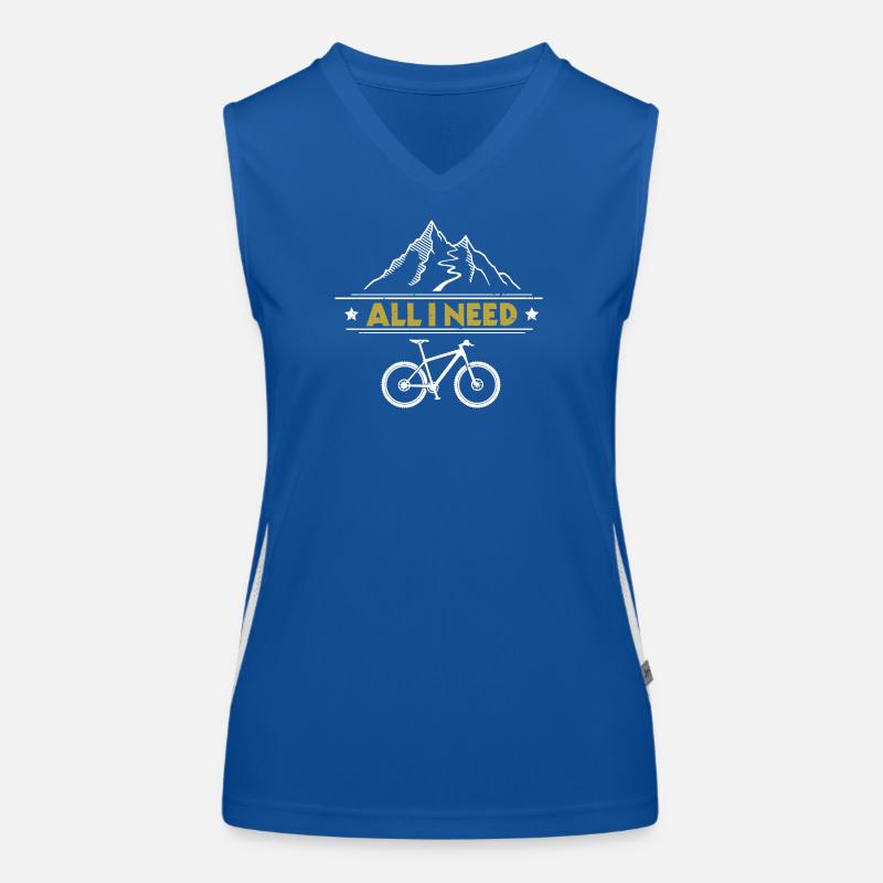 Nature-loving bicycle design Women's Functional Contrast Tank Top