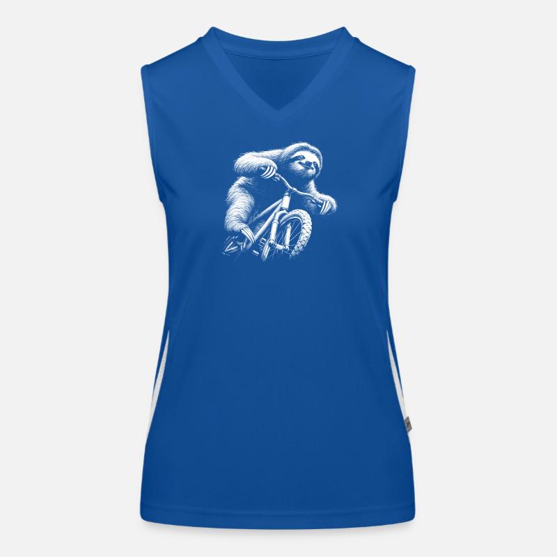 Sloth rides a bike Women's Functional Contrast Tank Top