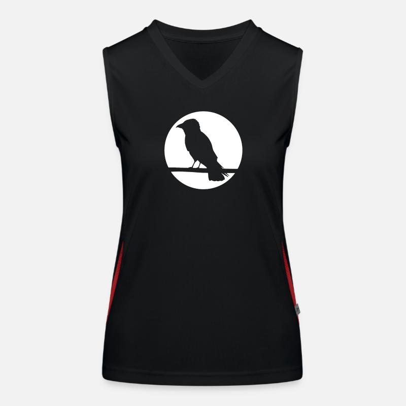 Crow on a branch Women's Functional Contrast Tank Top