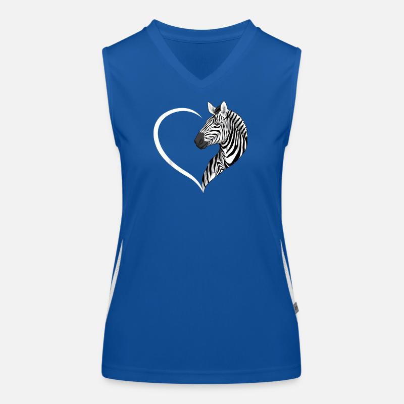 Zebra Herz Silhouette Funktionelles Kontrast-Tank Top für Frauen