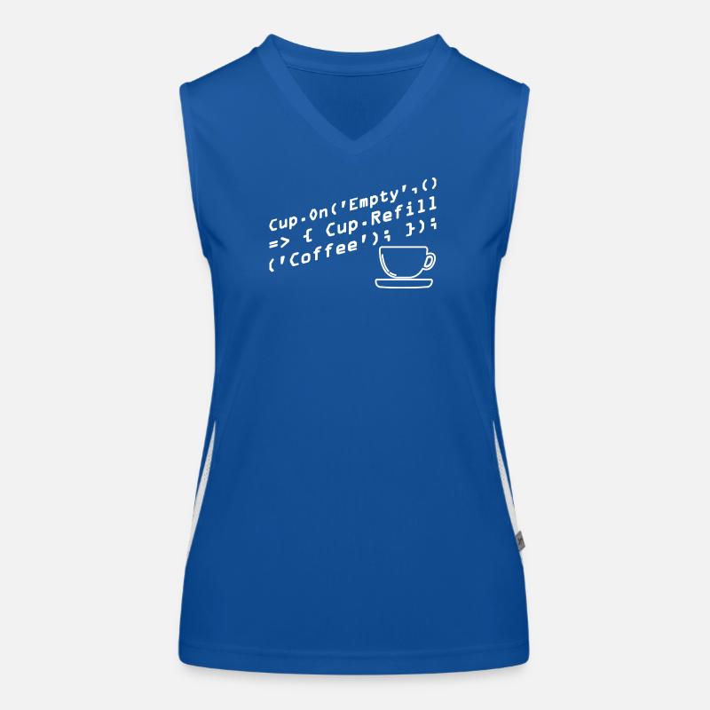 Programmers generate code from coffee Women's Functional Contrast Tank Top