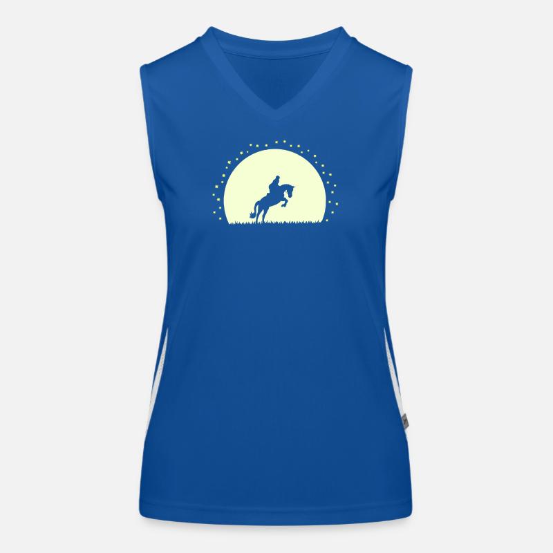 Silhouette Cheval Équestre Nocturne Débardeur respirant contrasté Femme