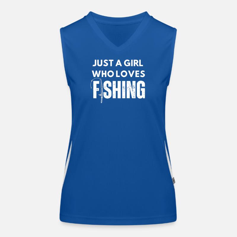 Nur ein Mädchen, das das Angeln liebt Funktionelles Kontrast-Tank Top für Frauen