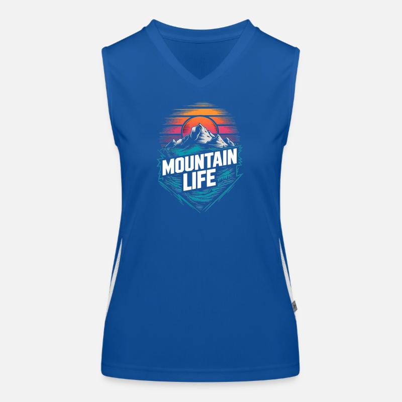 Energetic Mountains and Sunset Women's Functional Contrast Tank Top