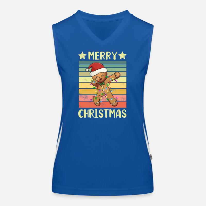 Merry Christmas Gingerbread Man Women's Functional Contrast Tank Top