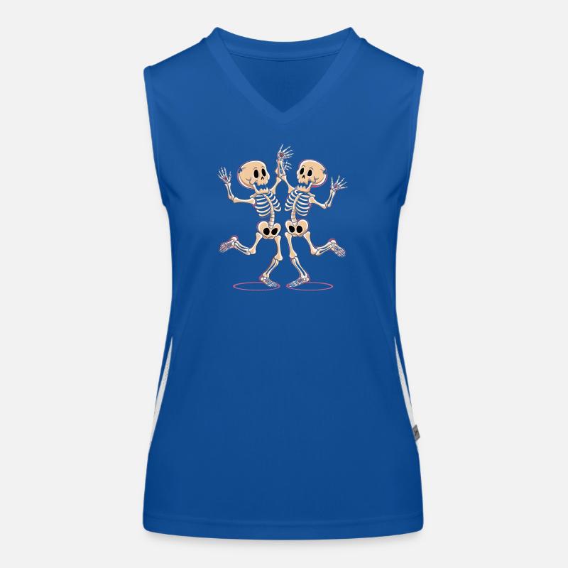 Cheerful Dance Skeleton Figures Women's Functional Contrast Tank Top