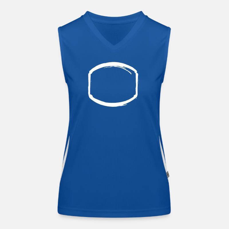 white oval frame Women's Functional Contrast Tank Top