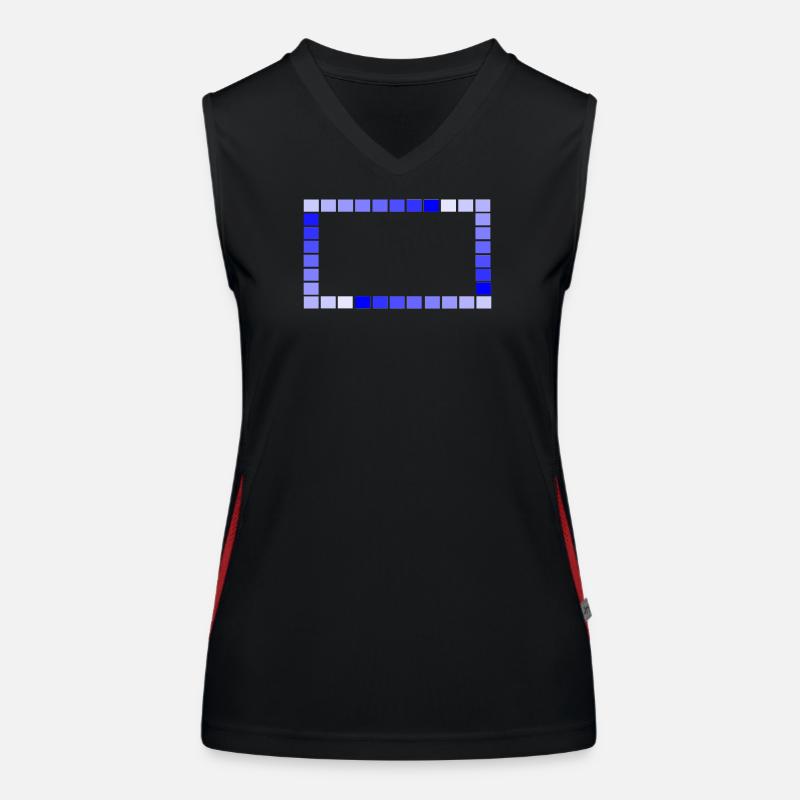 Game - Retro Frame Blue Squares Tiered Women's Functional Contrast Tank Top