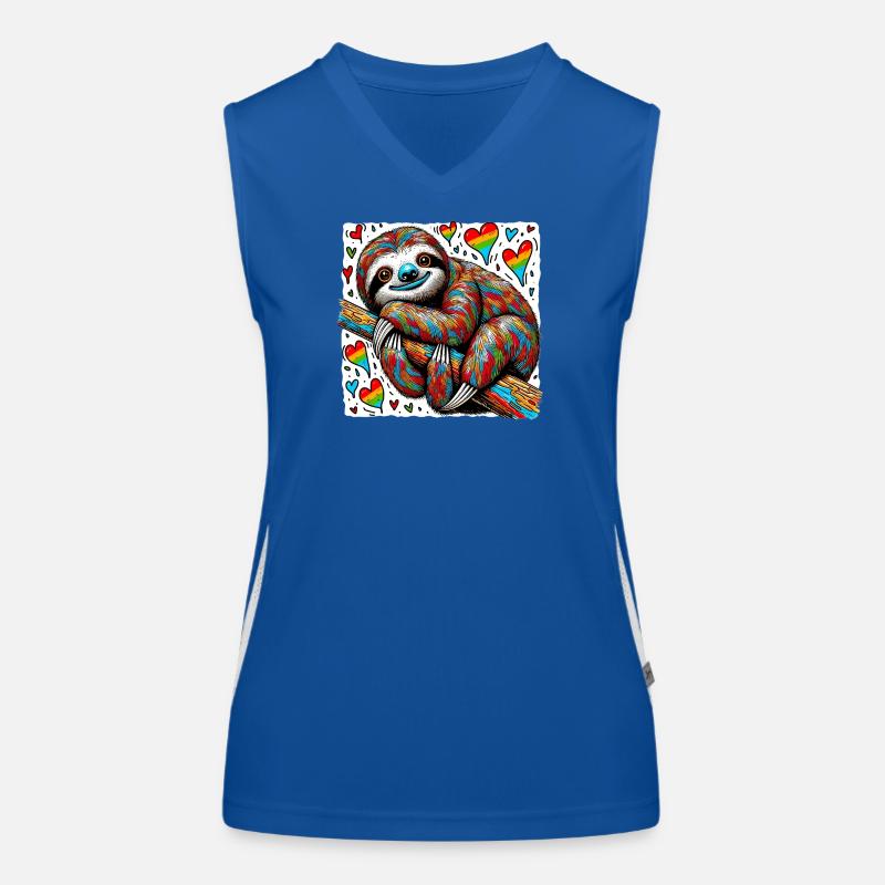 Faultier mit Herzen Funktionelles Kontrast-Tank Top für Frauen