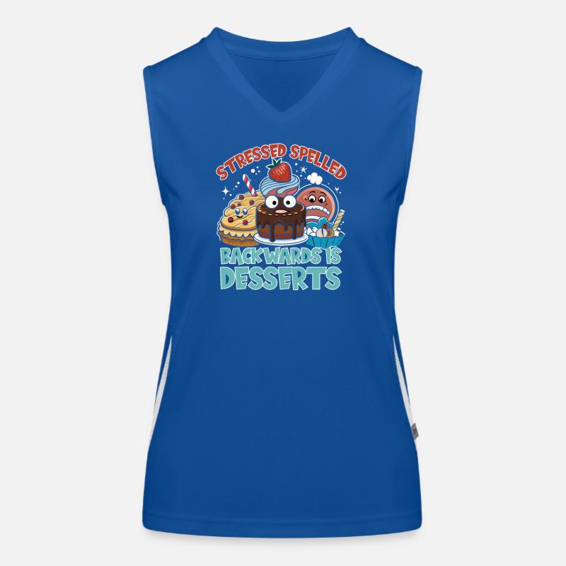 Stressed Spelled Backwards Desserts Funktionelles Kontrast-Tank Top für Frauen