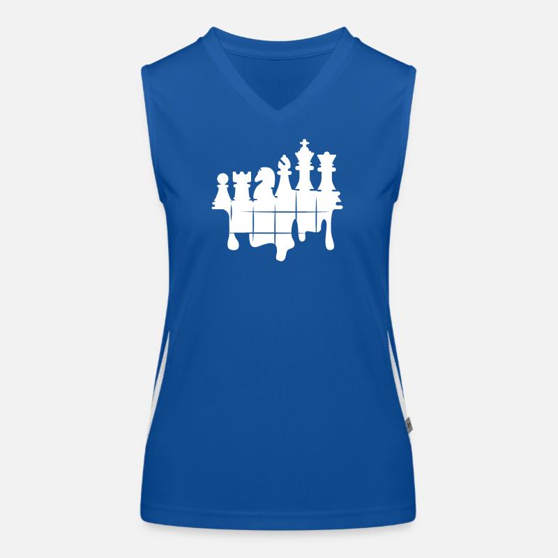 Chess Graffiti Jeu d’échecs Figures Knight Logo Débardeur respirant contrasté Femme