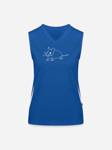Mouse lineart - Women's Functional Contrast Tank Top - royal/white - Front