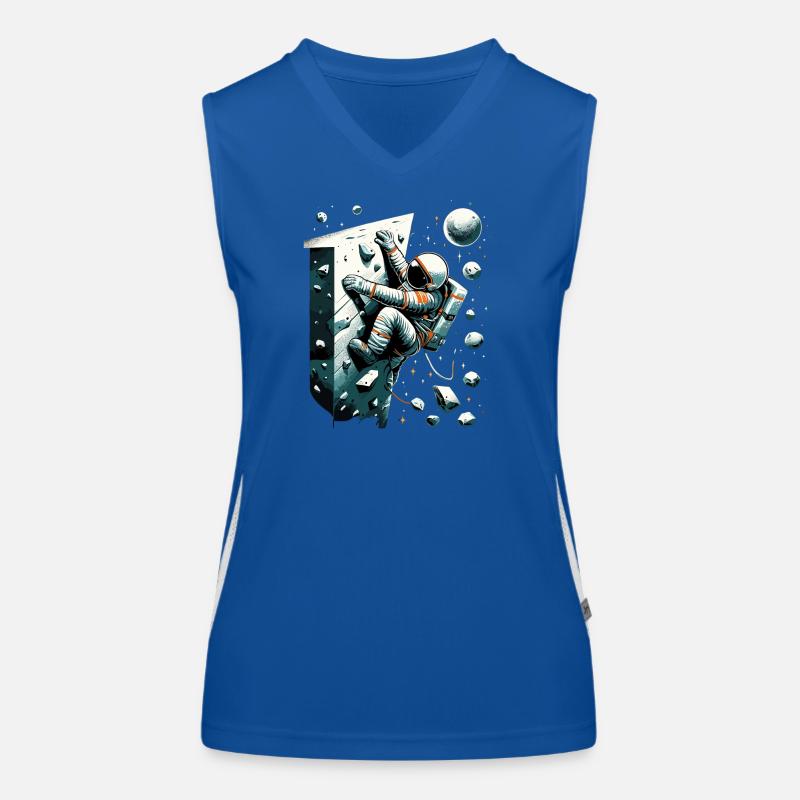 Bouldering Astronaut Spaceman Gift Women's Functional Contrast Tank Top