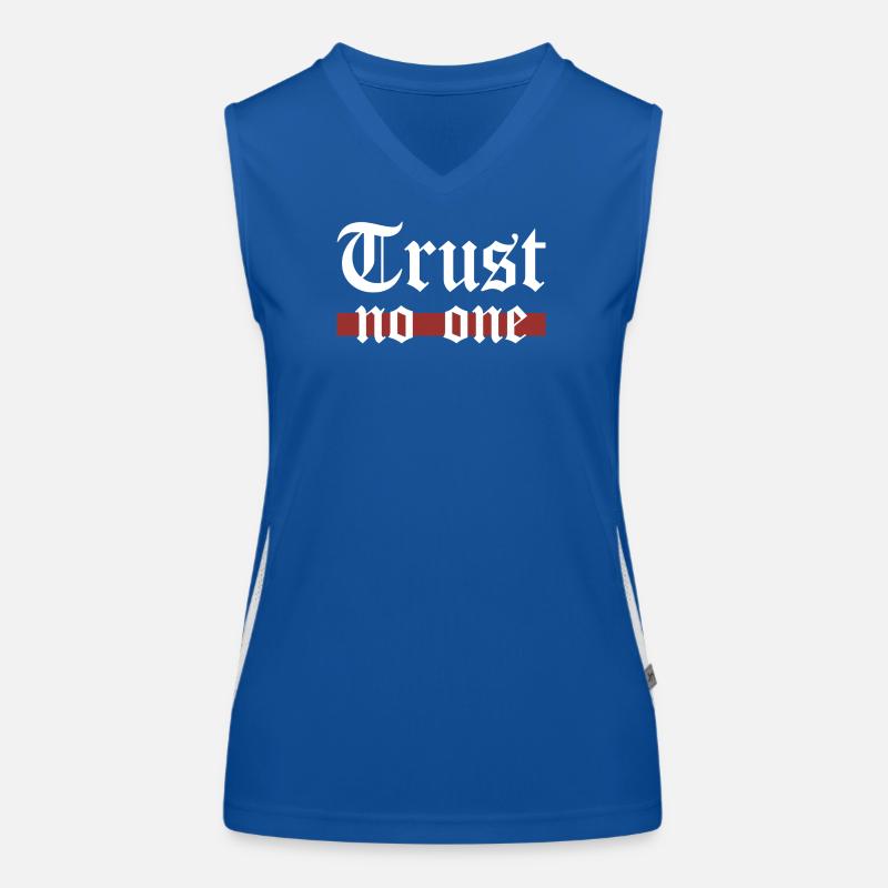 Trust No One Gothic Grunge Statement Spruch Funktionelles Kontrast-Tank Top für Frauen