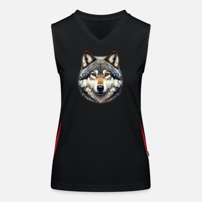 Wolf - Women's Functional Contrast Tank Top - black/red