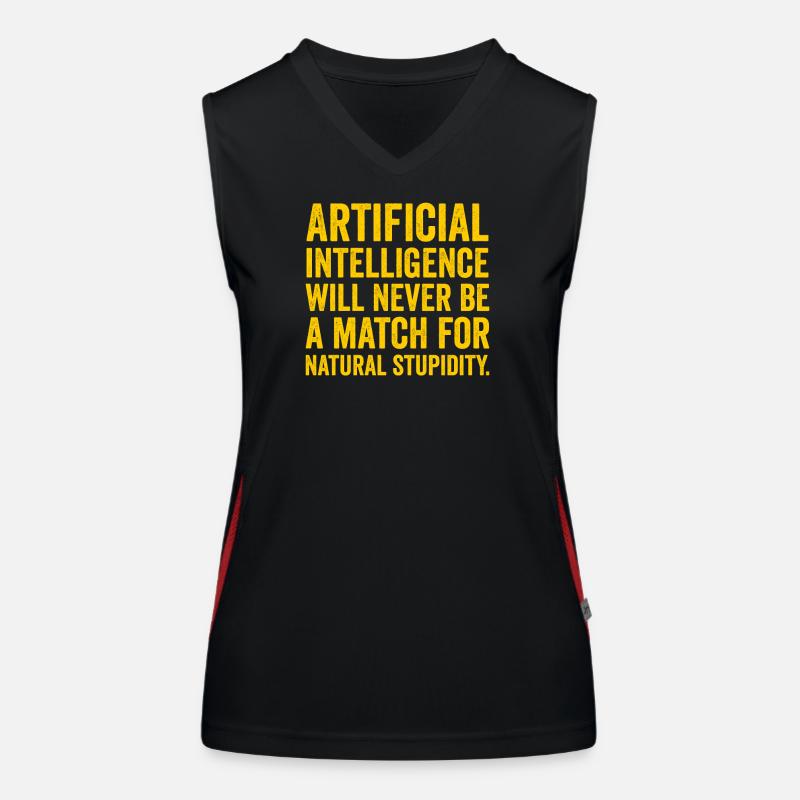 AI vs Natural Stupidity Women's Functional Contrast Tank Top