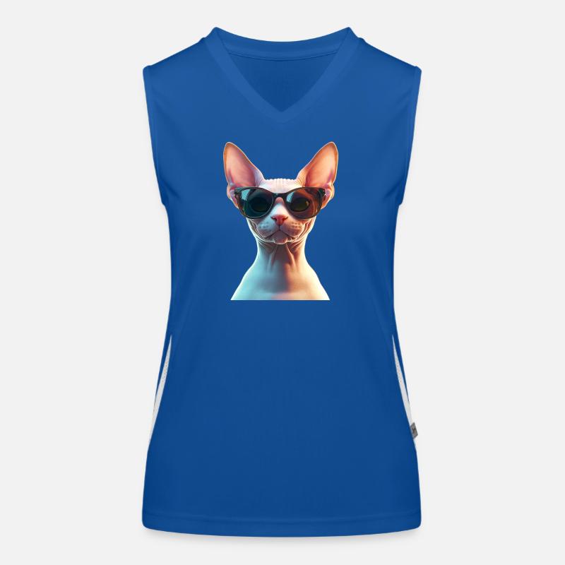 Chat Sphynx Chat Sphynx Chat Canadien Mignon Sphinx Débardeur respirant contrasté Femme
