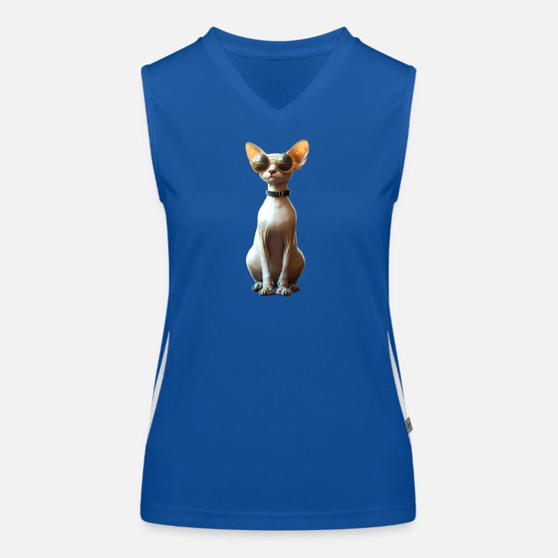 Chat Sphynx Chat Sphynx Chat Canadien Mignon Sphinx Débardeur respirant contrasté Femme