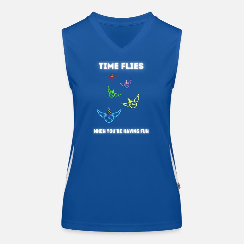 Le temps passe vite quand on s’amuse. Débardeur respirant contrasté Femme