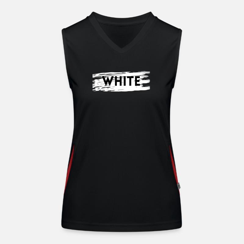 White - Women's Functional Contrast Tank Top - black/red