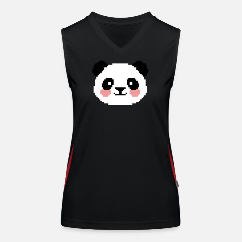 Panda 8 bits Débardeur respirant contrasté Femme