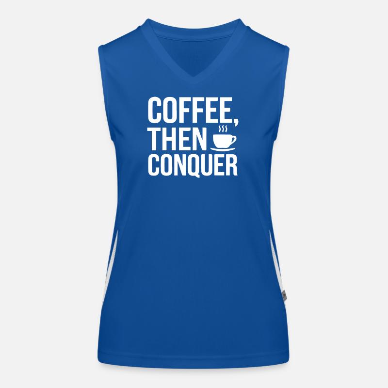 Coffee, Then Conquer Women's Functional Contrast Tank Top