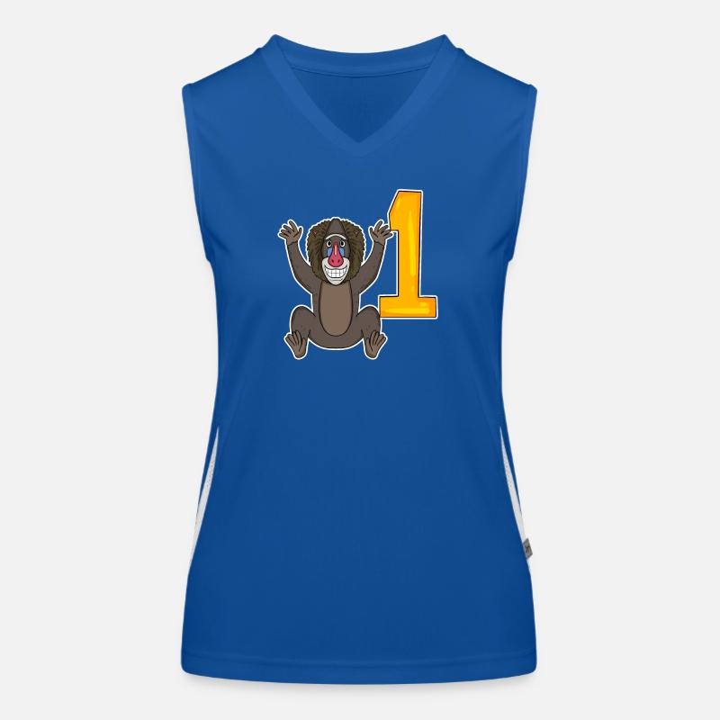 Zahl 1 Nummer Eins - Affe Motiv Funktionelles Kontrast-Tank Top für Frauen