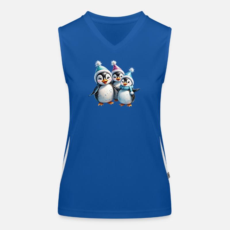 Three adorable penguins Women's Functional Contrast Tank Top