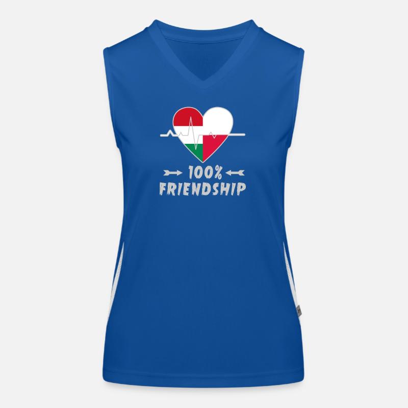 Ungarn und Polen 100% Freundschaft Funktionelles Kontrast-Tank Top für Frauen