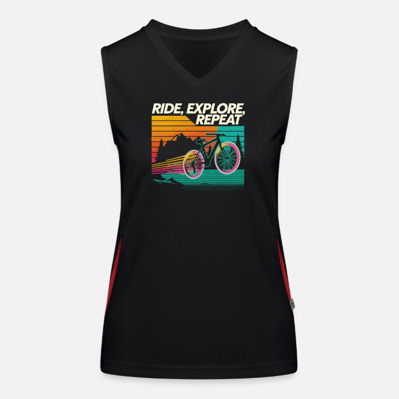 Ride Explore Repeat Adventure - Women's Functional Contrast Tank Top - black/red