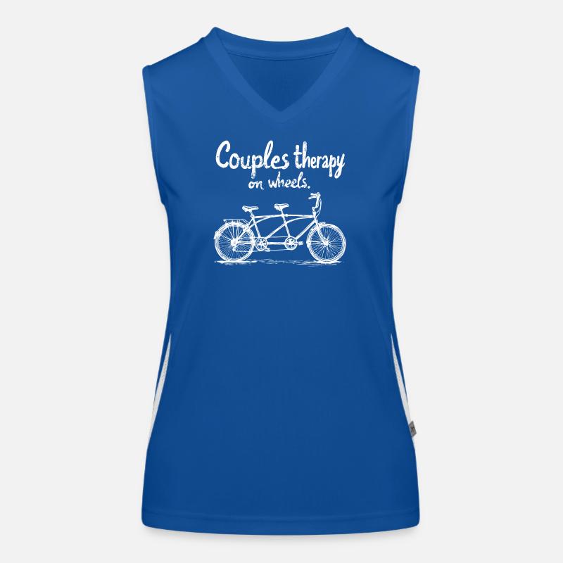 Tandem Cycling for Two Couples Therapy Women's Functional Contrast Tank Top