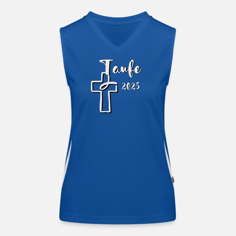 Baptism 2025 Fish Dips in Cross 3D Effect Women's Functional Contrast Tank Top