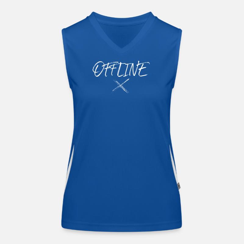 Offline Schriftzug – Minimalistisches Design Funktionelles Kontrast-Tank Top für Frauen