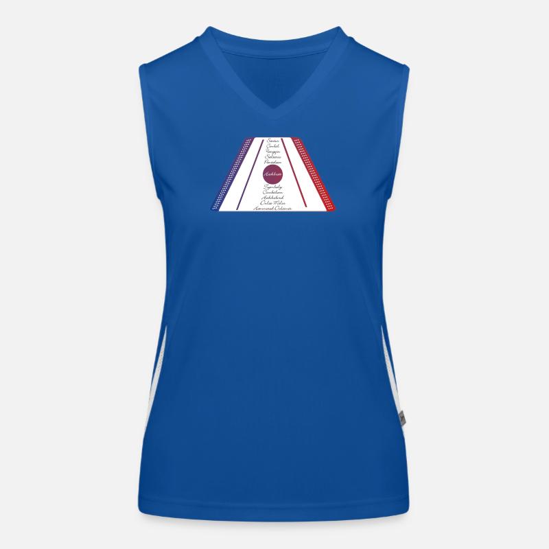 Dulcimer blue red Women's Functional Contrast Tank Top