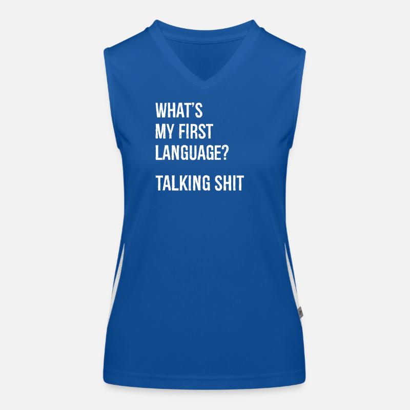 what's my first language talking Women's Functional Contrast Tank Top
