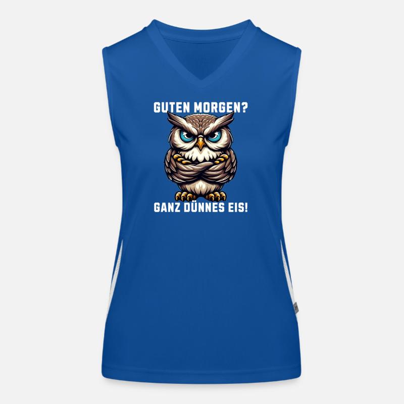 Guten Morgen Ganz dünnes Eis mürrische Eule Funktionelles Kontrast-Tank Top für Frauen