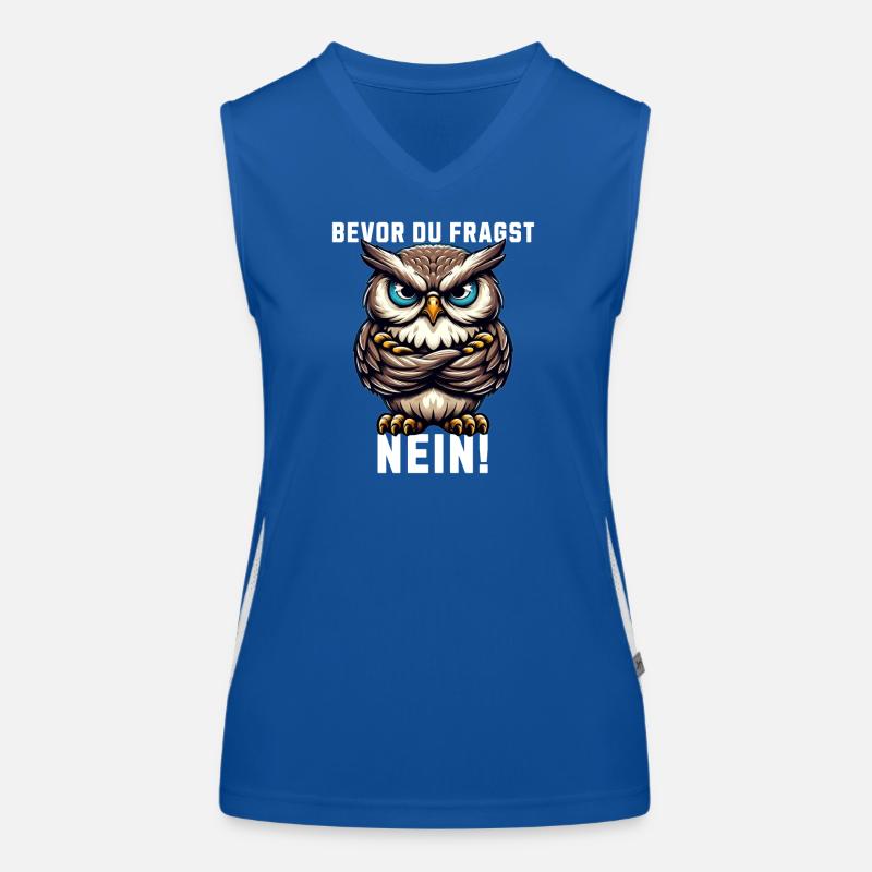 Bevor du fragst Nein mürrische Eule, Grumpy Owl Funktionelles Kontrast-Tank Top für Frauen
