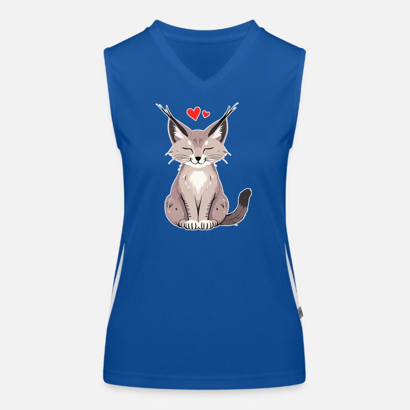 Kleiner Luchs mit Herz – Niedlich & Wild Funktionelles Kontrast-Tank Top für Frauen
