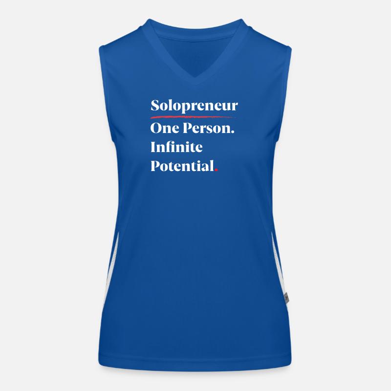 Solopreneur: One Person. Infinite Potential. [W] Women's Functional Contrast Tank Top