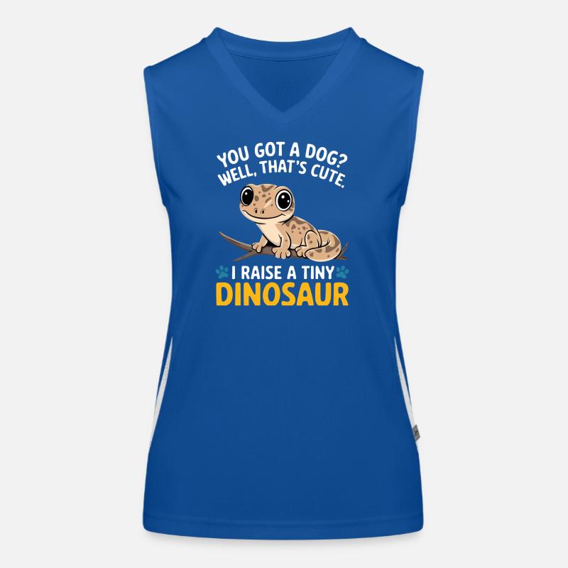 Funny Tiny Dinosaur Lizard Women's Functional Contrast Tank Top