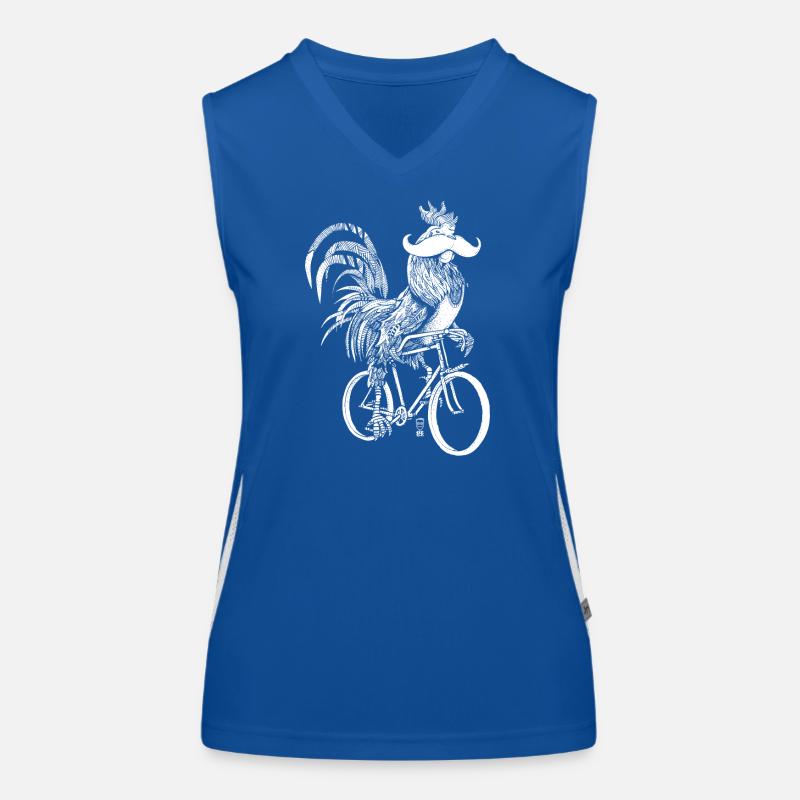 Coq & Bicycles - version blanche Débardeur respirant contrasté Femme