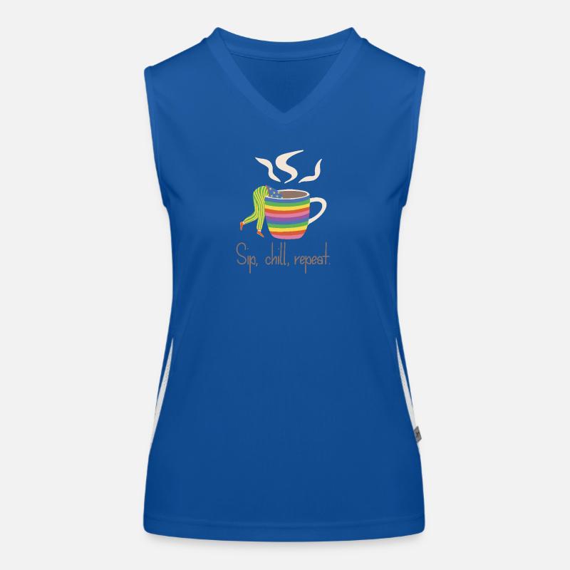Sip, chill, repead - Rainbow Coffee Lover Women's Functional Contrast Tank Top