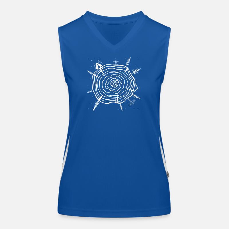 Minimalistischer Baumring Wald Design Funktionelles Kontrast-Tank Top für Frauen