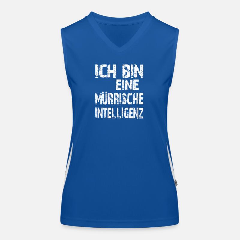 KI Spruch Ich bin eine mürrische Intelligenz Funktionelles Kontrast-Tank Top für Frauen