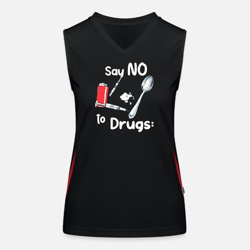 Dites NON à la drogue Débardeur respirant contrasté Femme