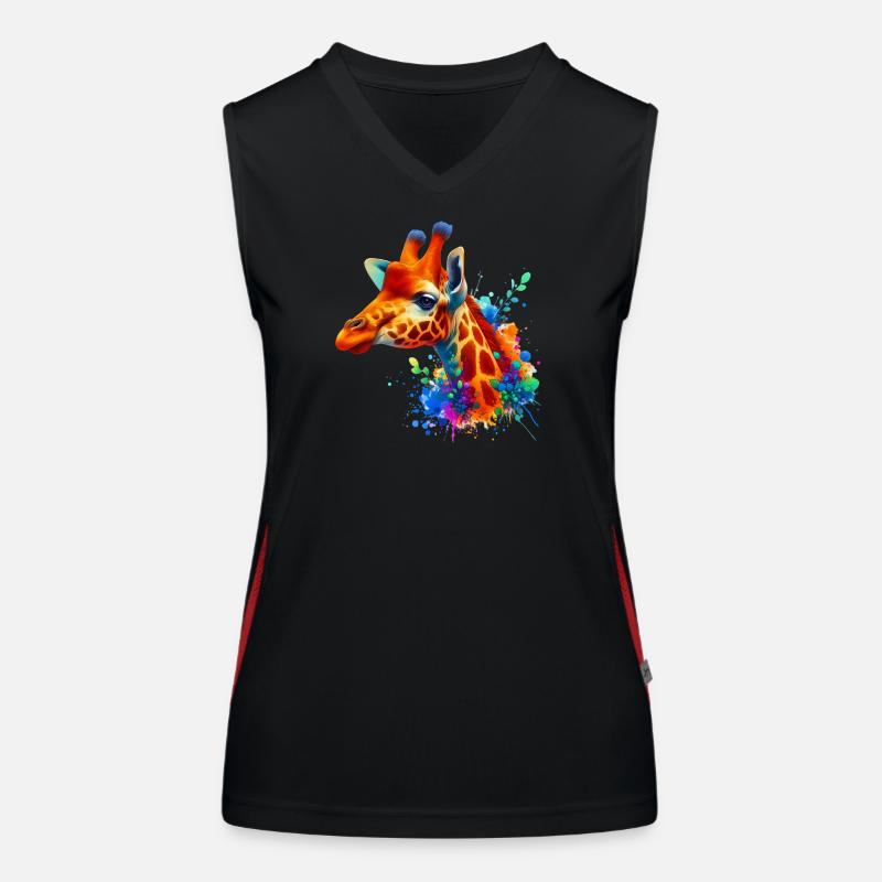 Giraffe Funktionelles Kontrast-Tank Top für Frauen