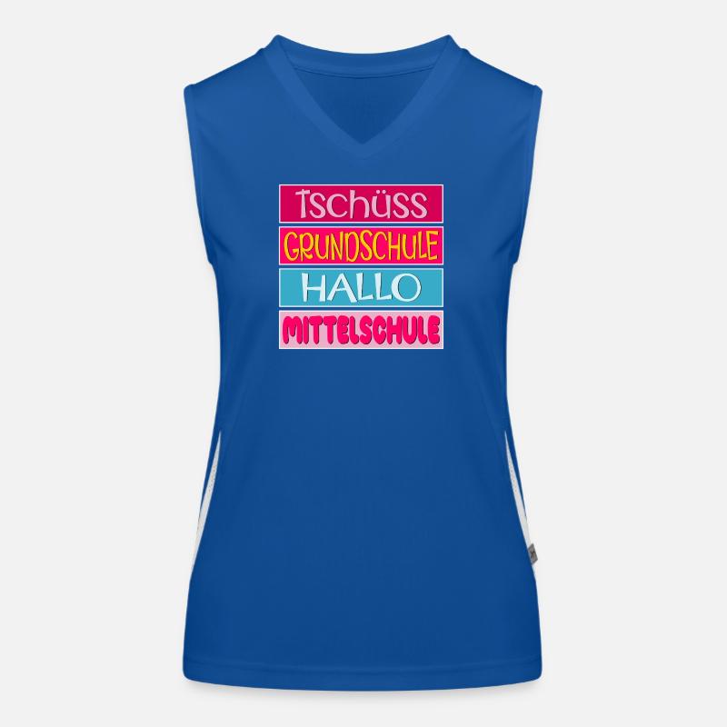 TSCHÜSS GRUNDSCHULE HALLO MITTELSCHULE Funktionelles Kontrast-Tank Top für Frauen