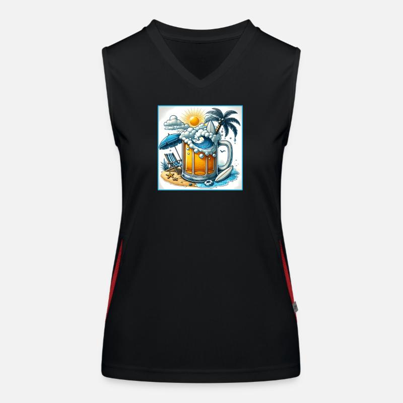 Bier & Strand – Der perfekte Urlaub Funktionelles Kontrast-Tank Top für Frauen